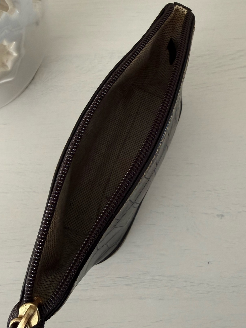 Dooney & Bourke Croc Embossed Leather Pouch Bag - Picture 9 of 11